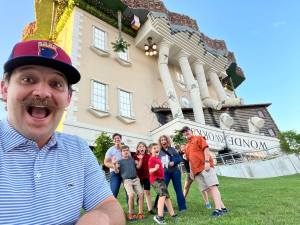 Family Photo at WonderWorks Branson upside-down house